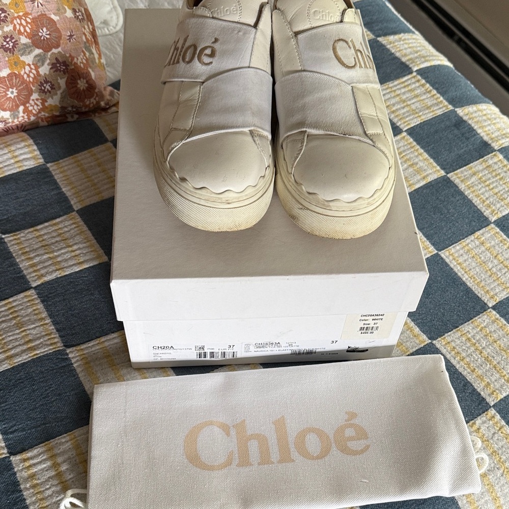 Chloe Cream Platform Sneakers